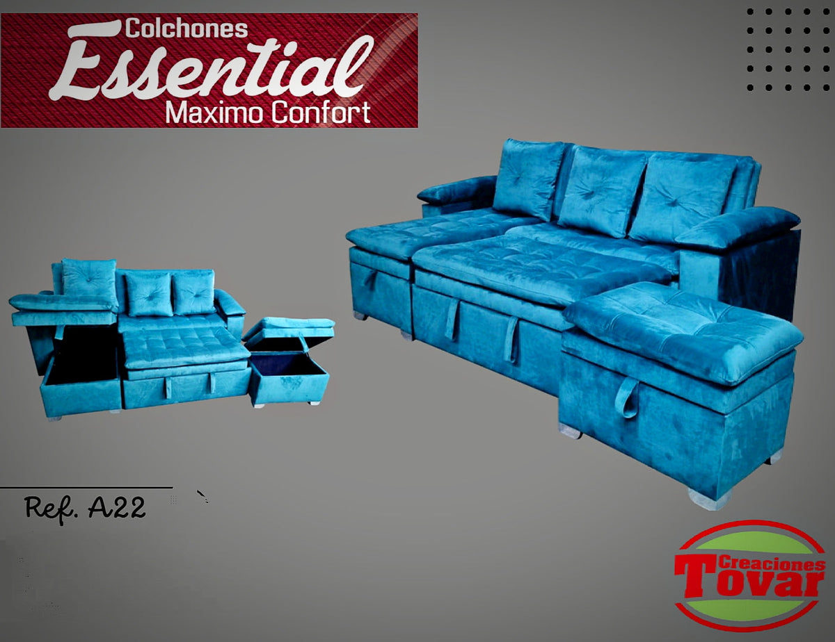 Sofá Chaise Longue Venecia Reclinable - Ref. A22 - Creaciones Tovar