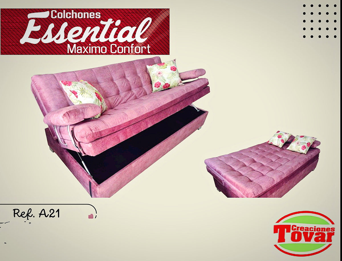 Sofá Cama Florencia con Almacenamiento - Ref. A21 - Creaciones Tovar