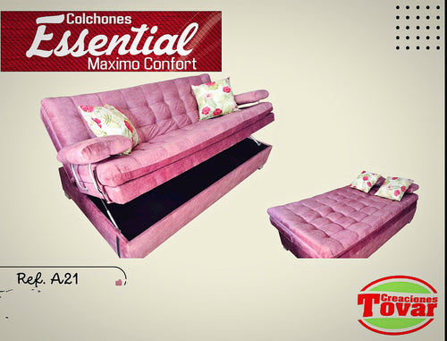 Sofá Cama Florencia con Almacenamiento - Ref. A21 - Creaciones Tovar
