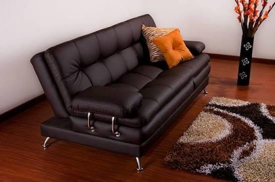 Sofa Cama Niza Capitone Rosa con Patas de Madera