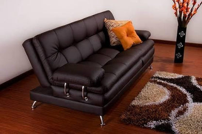 Sofa Cama Niza Capitone Rosa con Patas de Madera